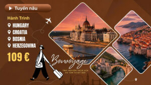 Tuyến nâu : HUNGARY • CROATIA • BOSNIA • HERZEGOVINA